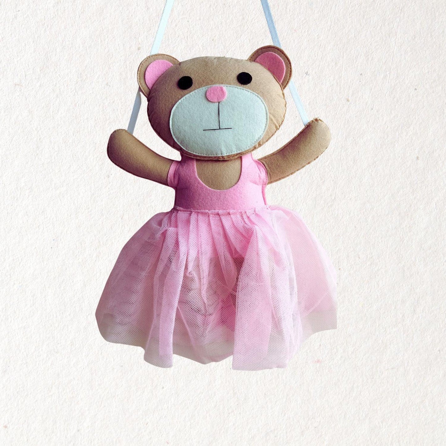 Teddy Doll Cloud-themed Name Plate for Children - Housenama