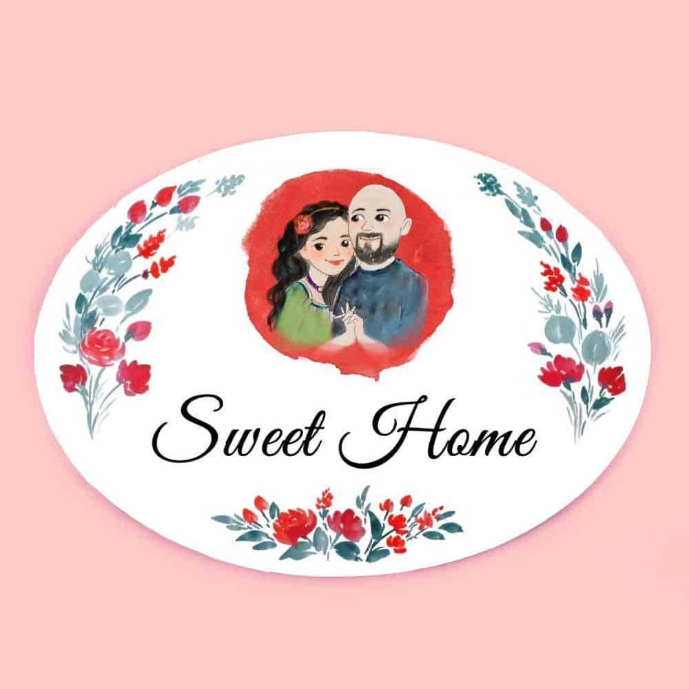 Together Partners - Hand-painted Customized Name Plate - Oval