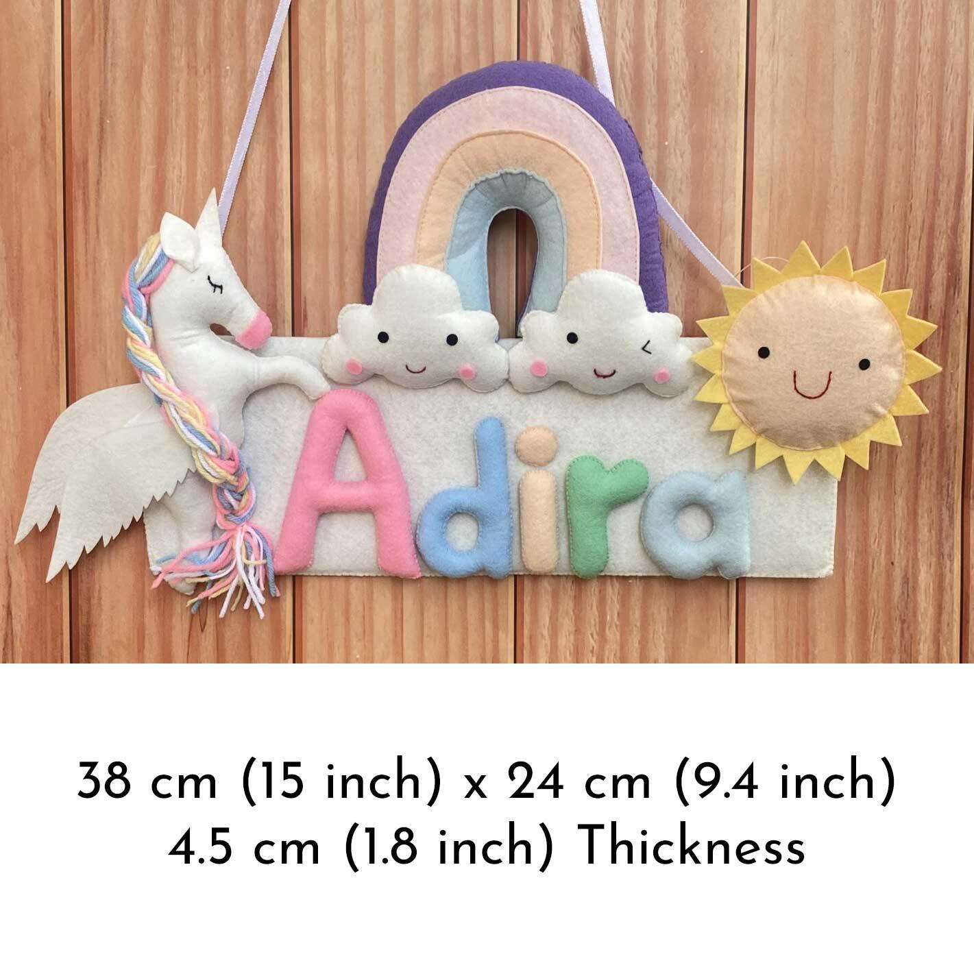 Unicorn Dreams - Hanging Name Plate for Children - Housenama