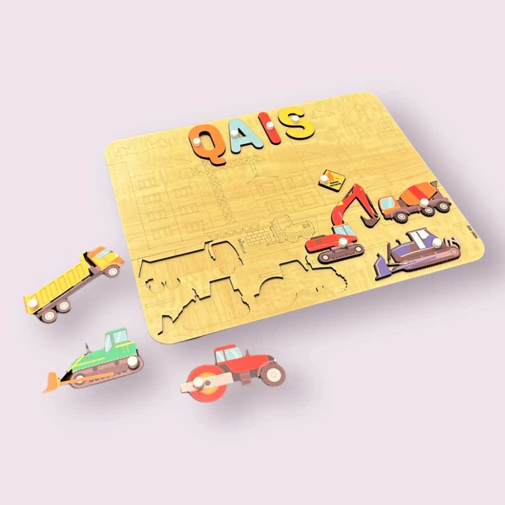Personalised Wooden Name Puzzle - Vibrant Lumber Zone