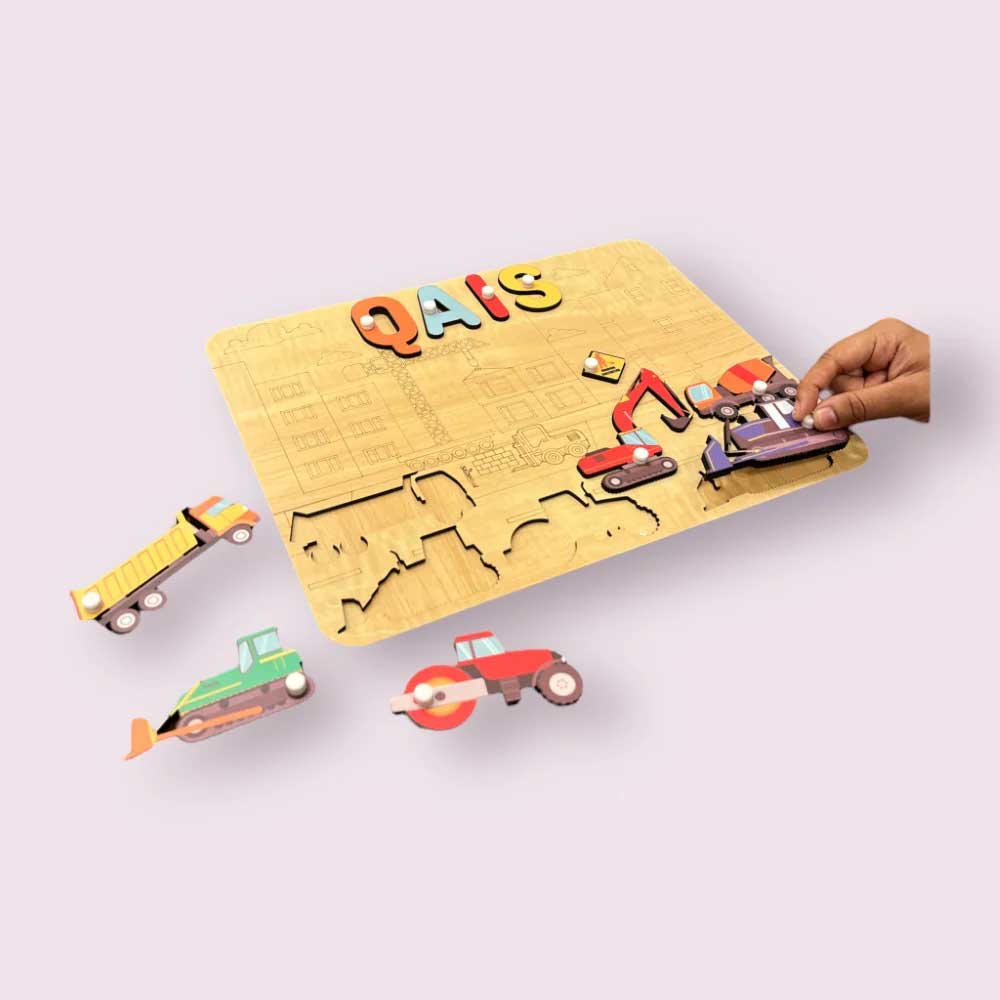 Personalised Wooden Name Puzzle - Vibrant Lumber Zone