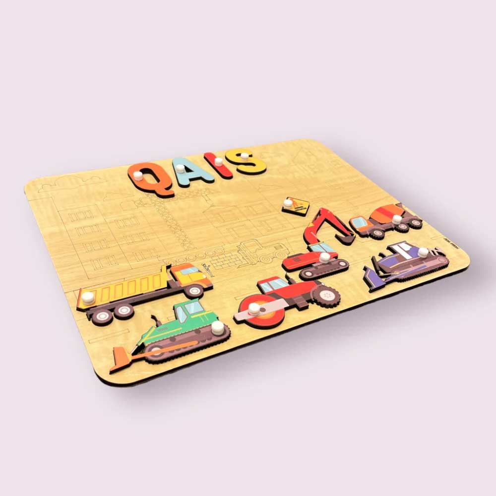 Personalised Wooden Name Puzzle - Vibrant Lumber Zone