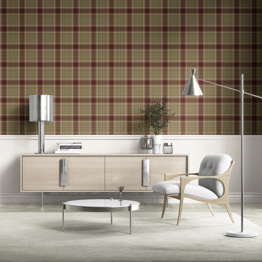 Westmere Check Wallpaper - Stonebridge Grey