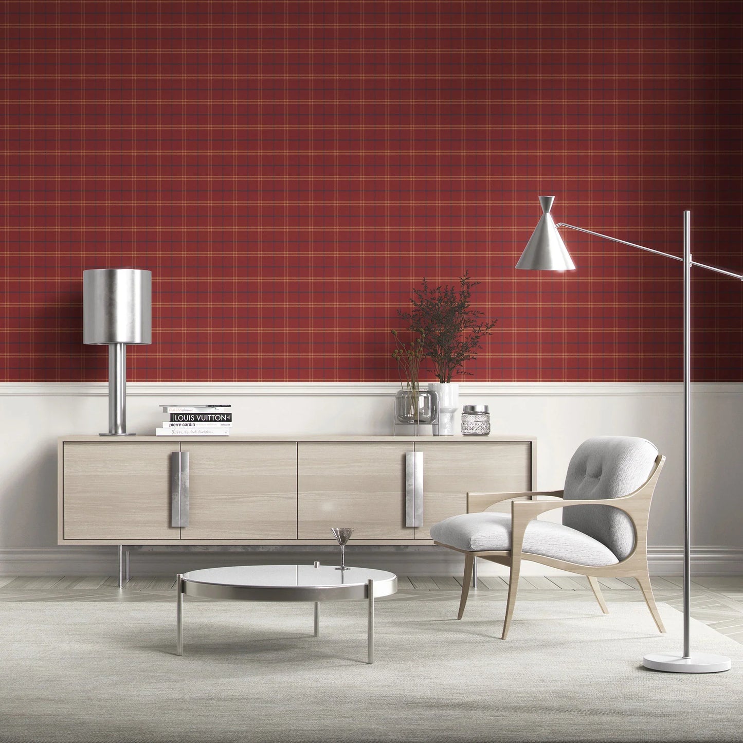 Windsor Field Wallpaper - Oxbridge Red