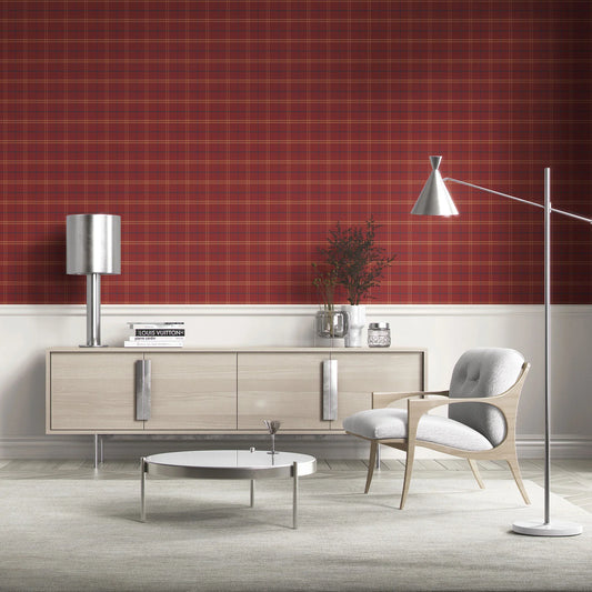 Windsor Field Wallpaper - Oxbridge Red