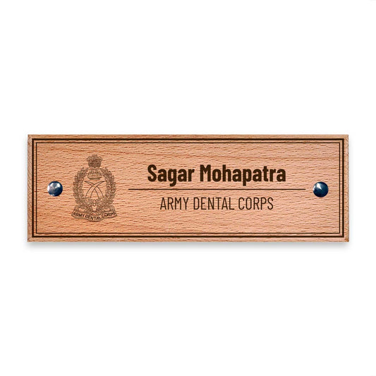 Wooden Name Plate - Army Dental Corps (AD Corps) - Housenama