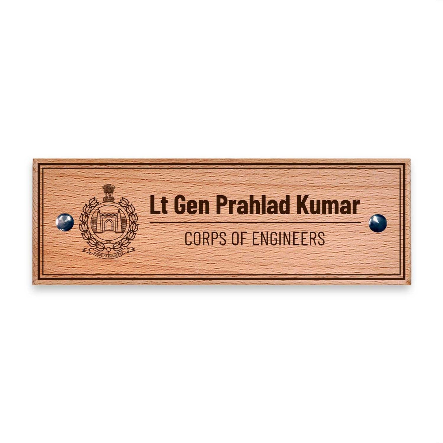 Wooden Name Plate - Corps of Engineers