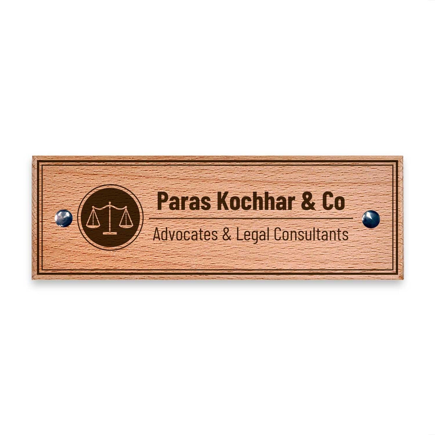 Wooden Name Plate for Advocates - Housenama