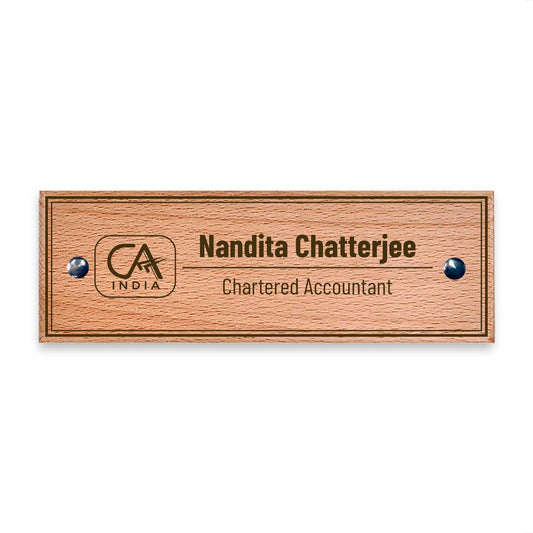 Wooden Name Plate for Chartered Accountants (CA) - Housenama