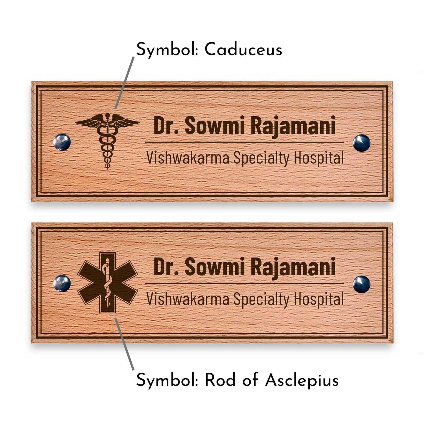 Wooden Name Plate for Doctors - Housenama