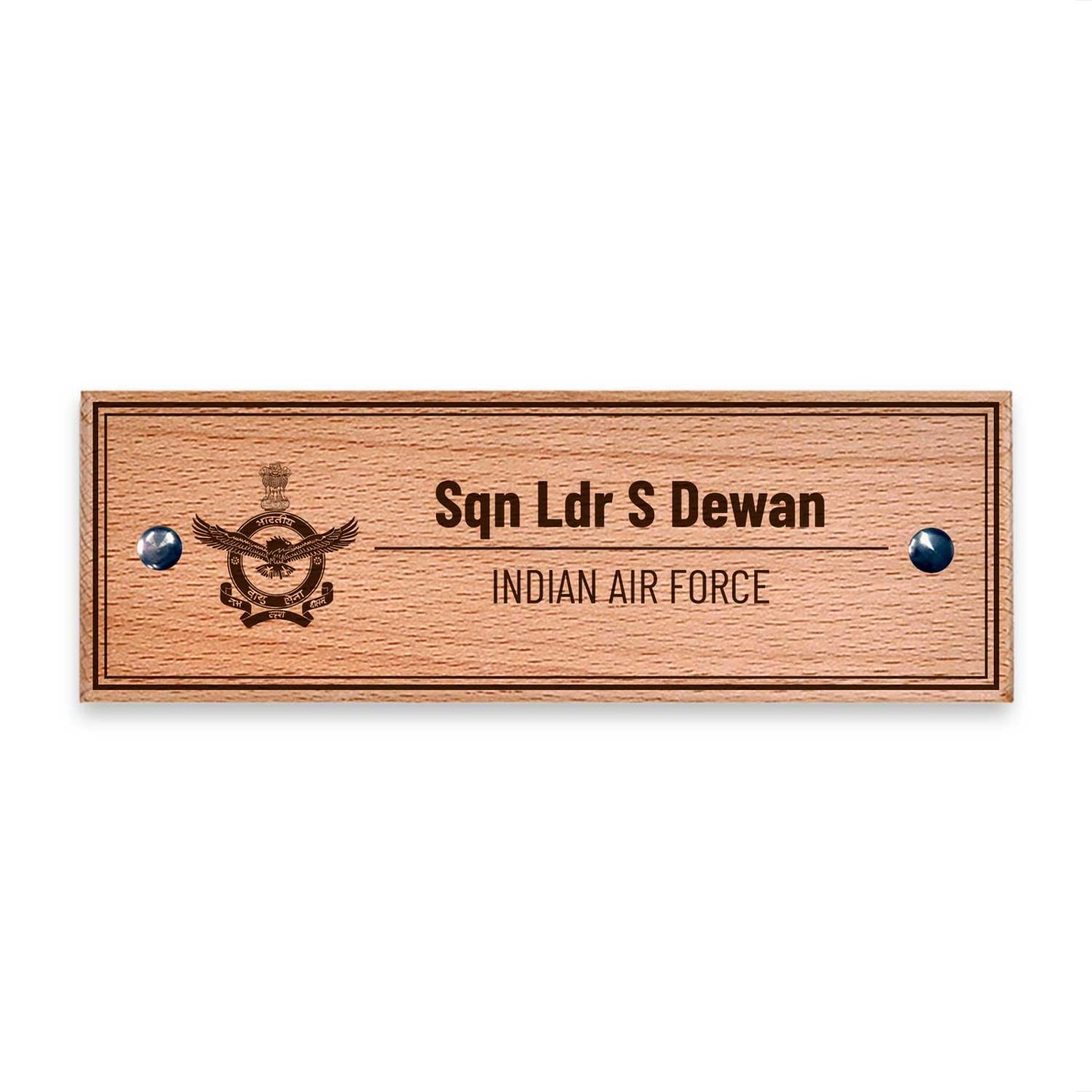 Wooden Name Plate for Indian Air Force - Housenama