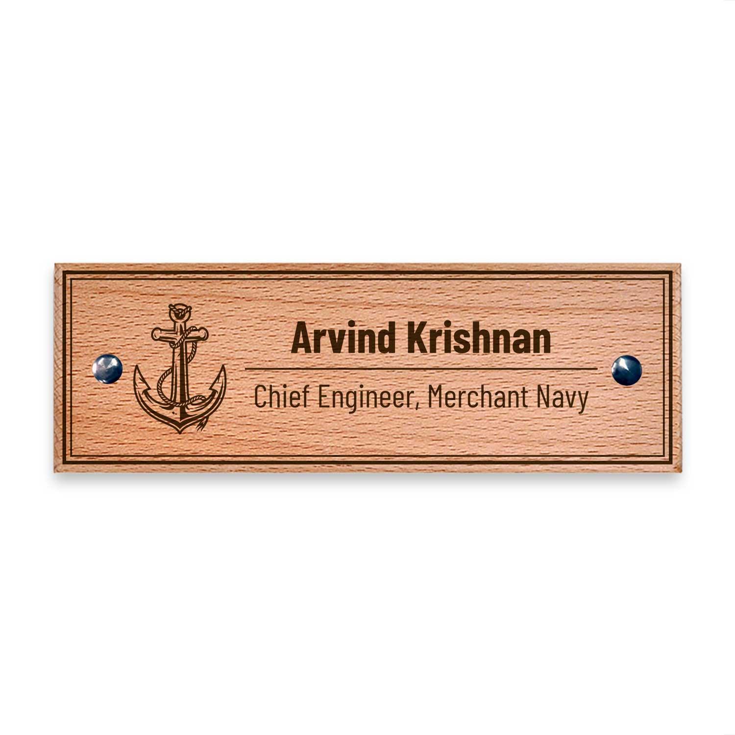 Wooden Name Plate for Merchant Navy - Housenama