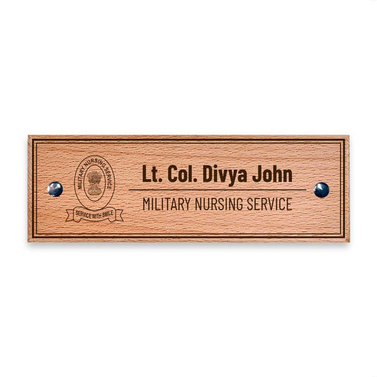 Wooden Name Plate - Military Nursing Services (MNS) - Housenama