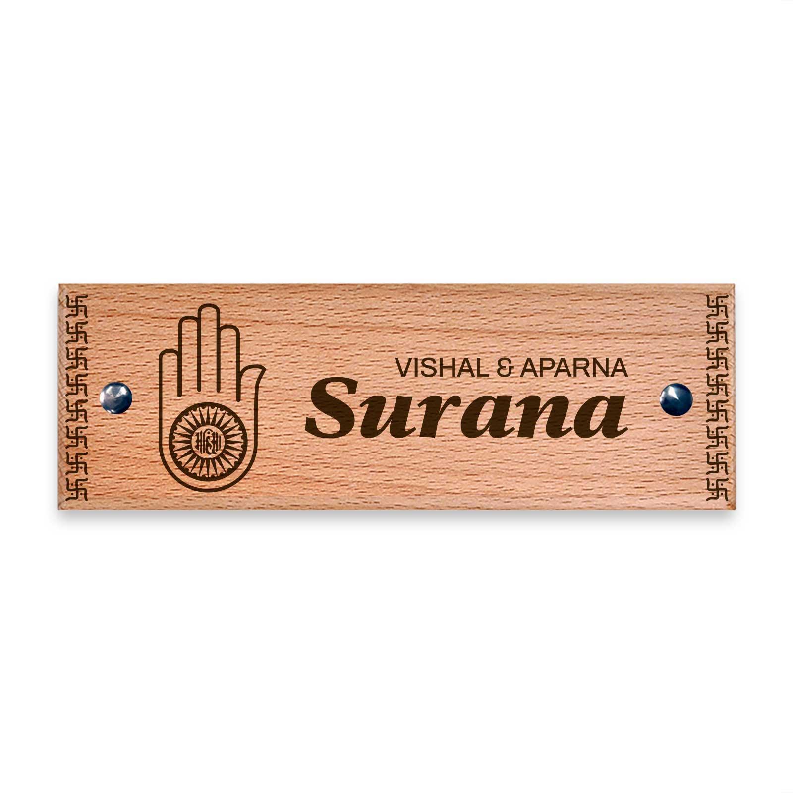 Ahimsa Wooden Name Plate Water-resistant