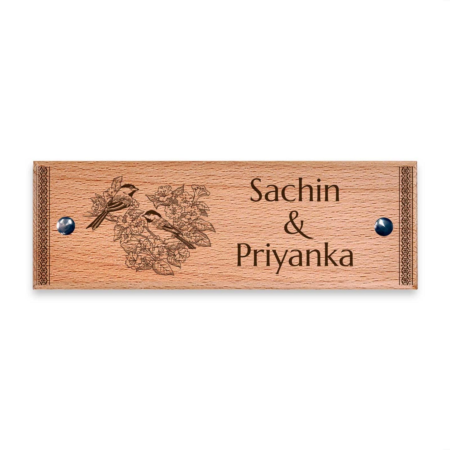 Branch of Love - Wooden Name Plate - Housenama
