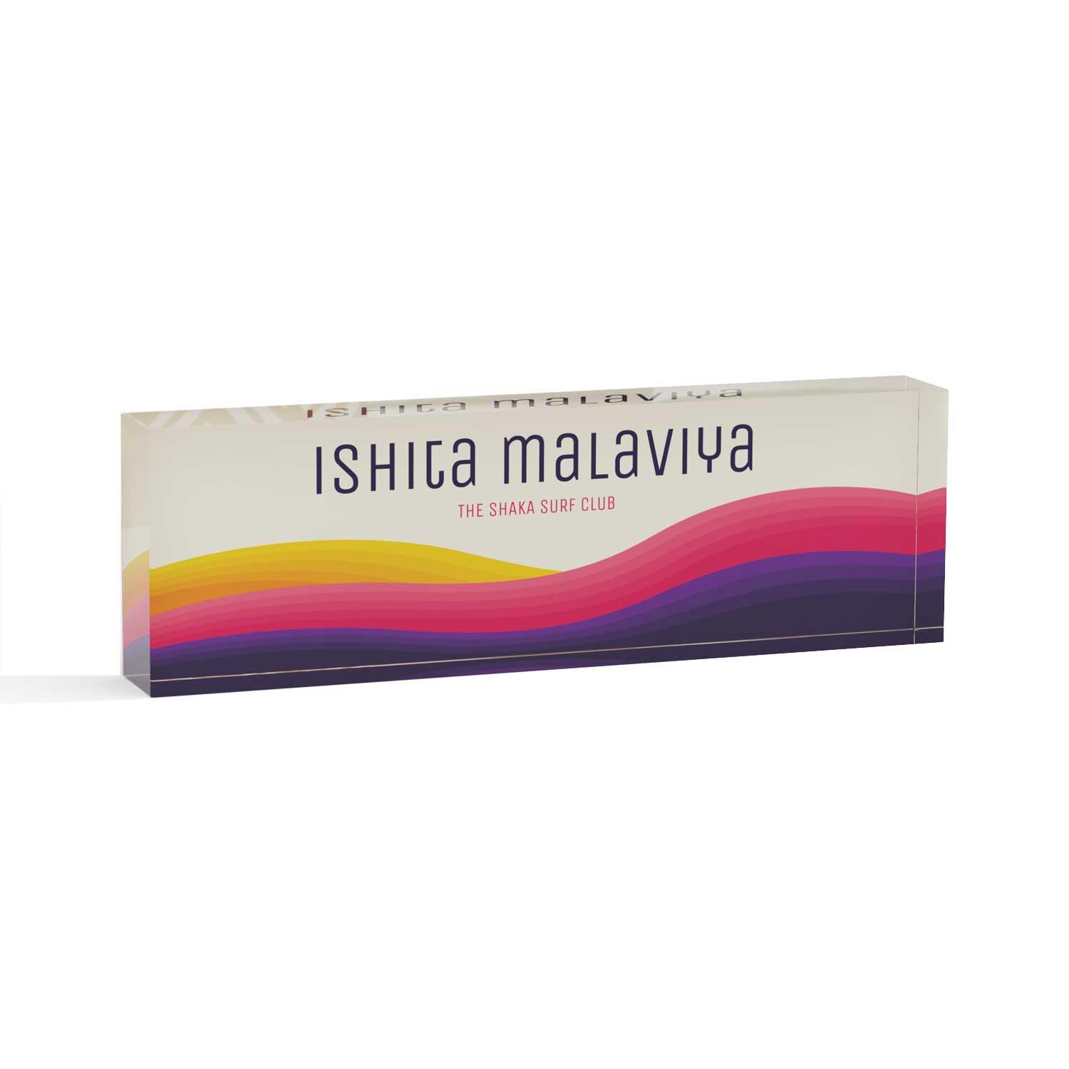 Colourful Waves - Acrylic Desk Name Plate - Housenama