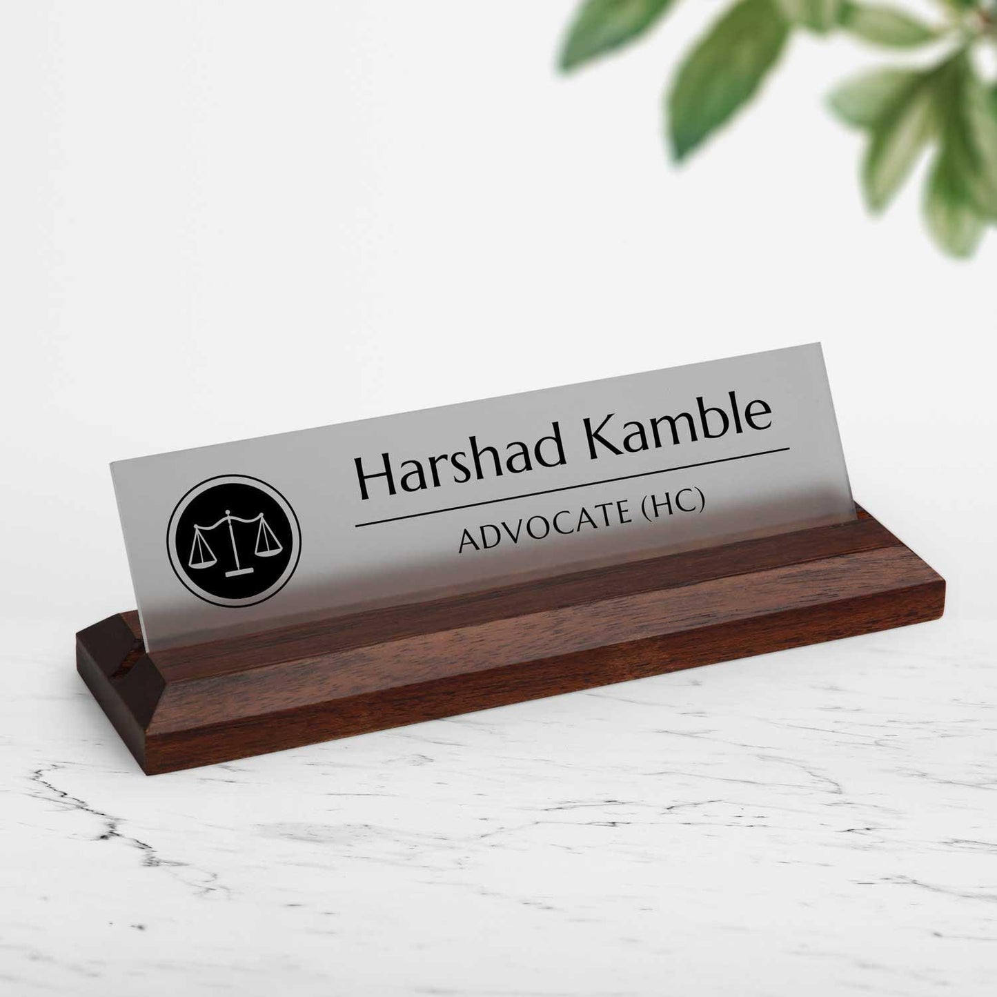 Excelus Office Desk Name Plate - Advocate - Housenama