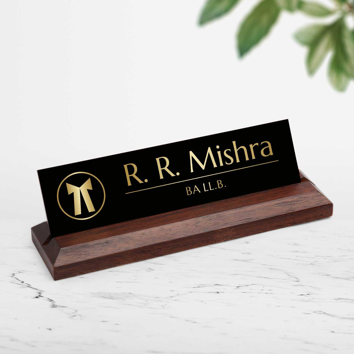 Excelus Office Desk Name Plate - Advocate - Housenama