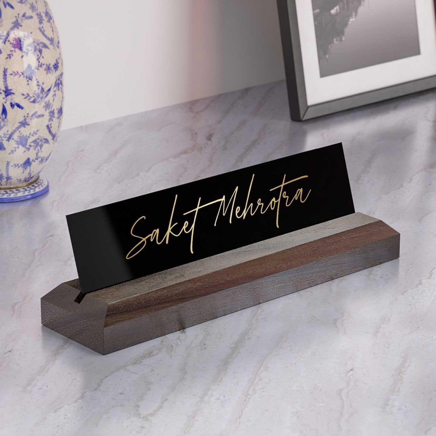 Excelus Office Desk Name Plate - Signature - Housenama