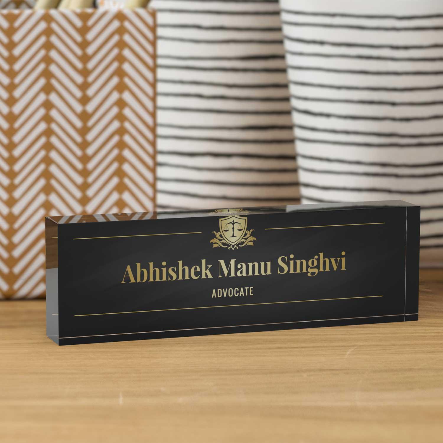 Executive Desk Name Plate for Advocates - Housenama