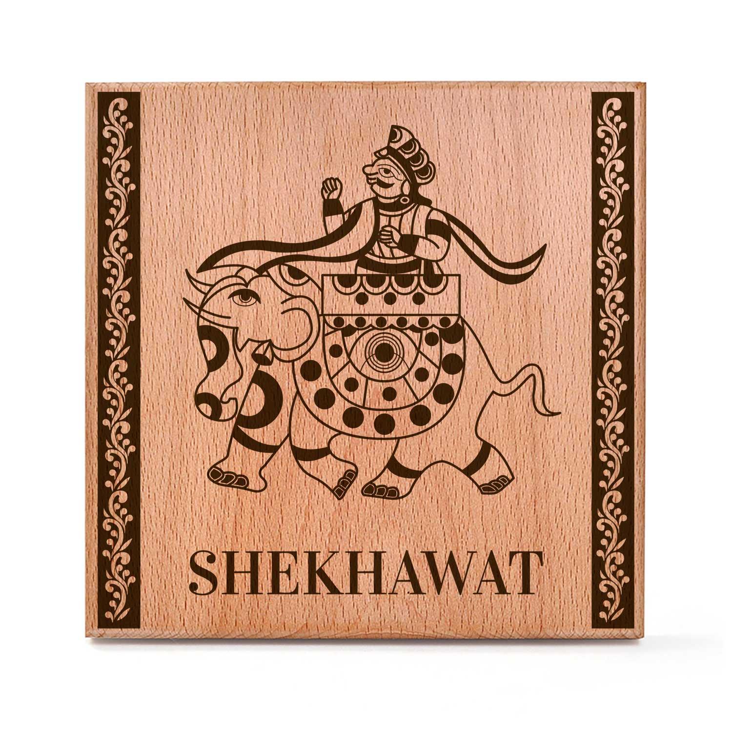 Khamma Ghani (Phad Art) - Wooden Name Plate - Housenama