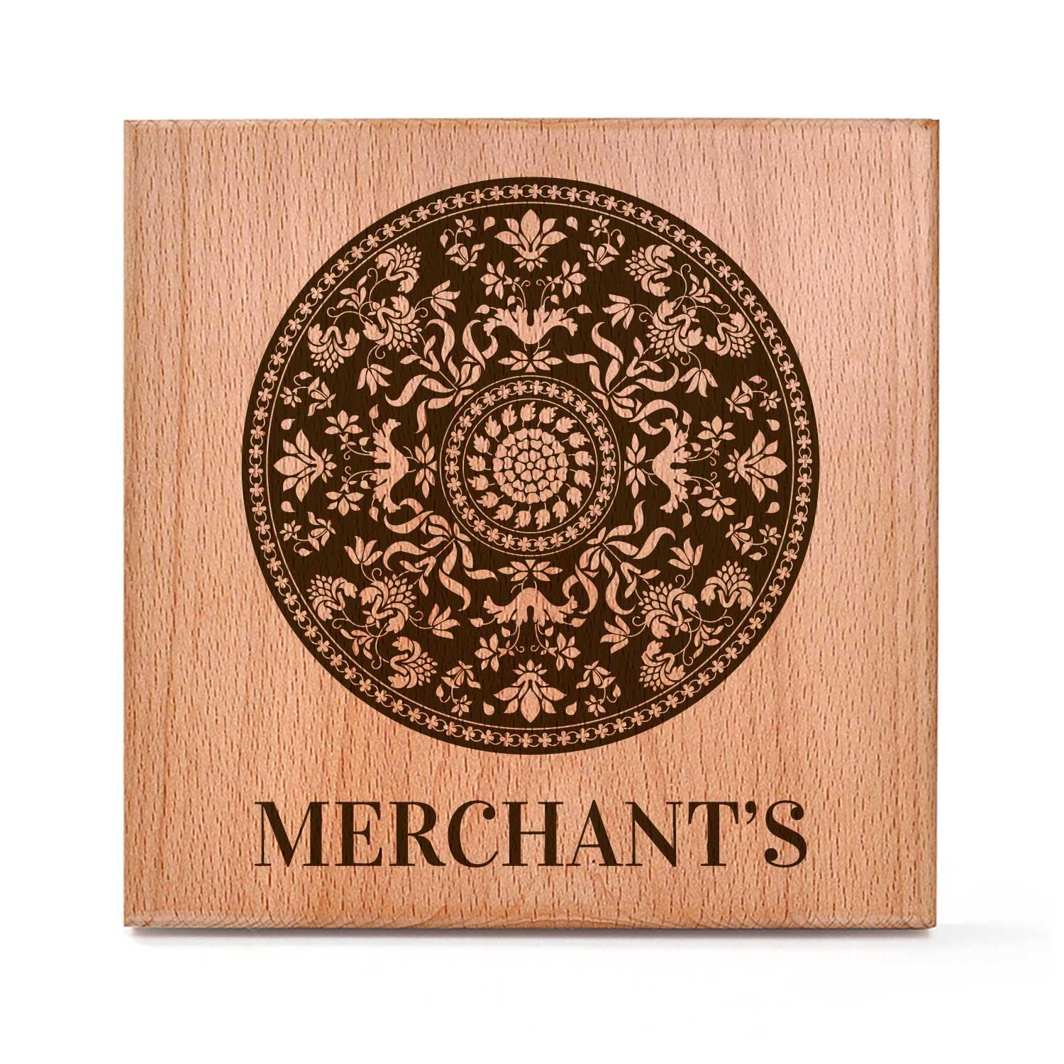 Mandala (Bidri) - Wooden Name Plate - Housenama