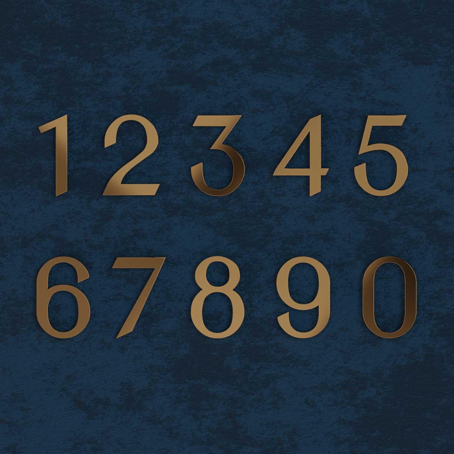 Nova - Elegant Brass Door Numbers & Letters - Housenama