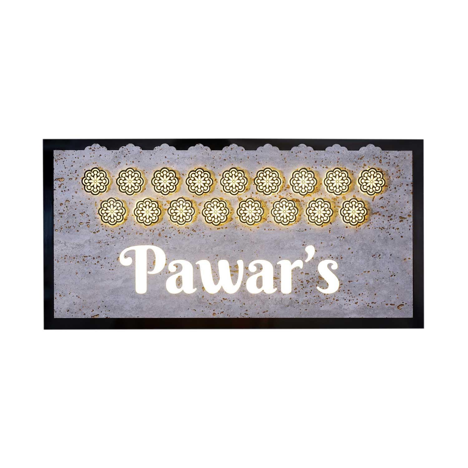 Pawar - Decorative LED Name Plate - Housenama