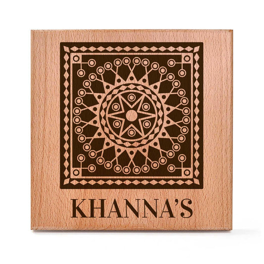 Phoolauri (Lippan) - Wooden Name Plate - Housenama