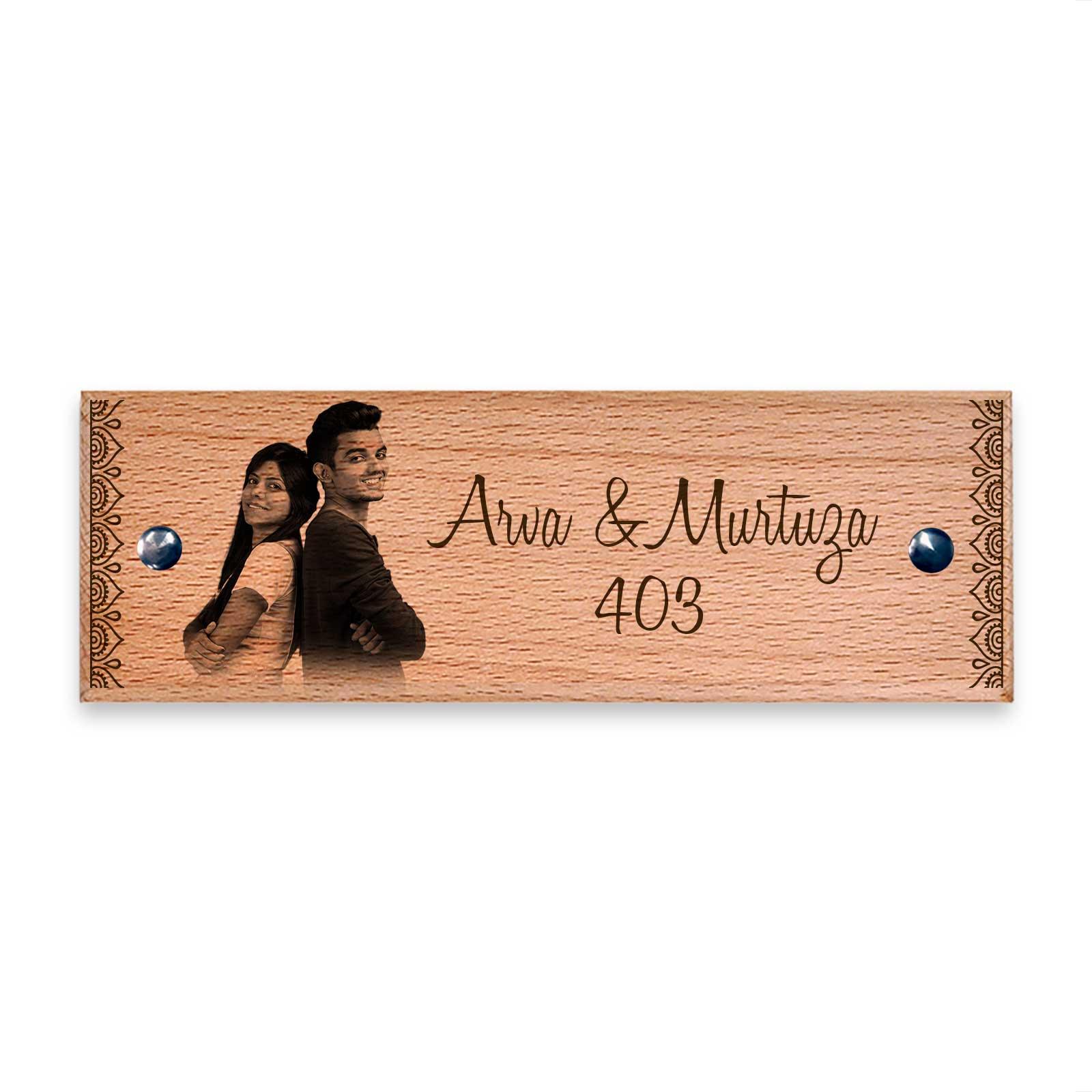 Photo Vignette - Wooden Name Plate - Housenama