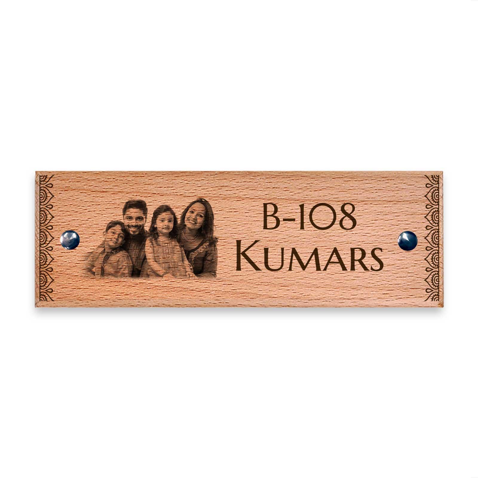 Photo Vignette - Wooden Name Plate - Housenama