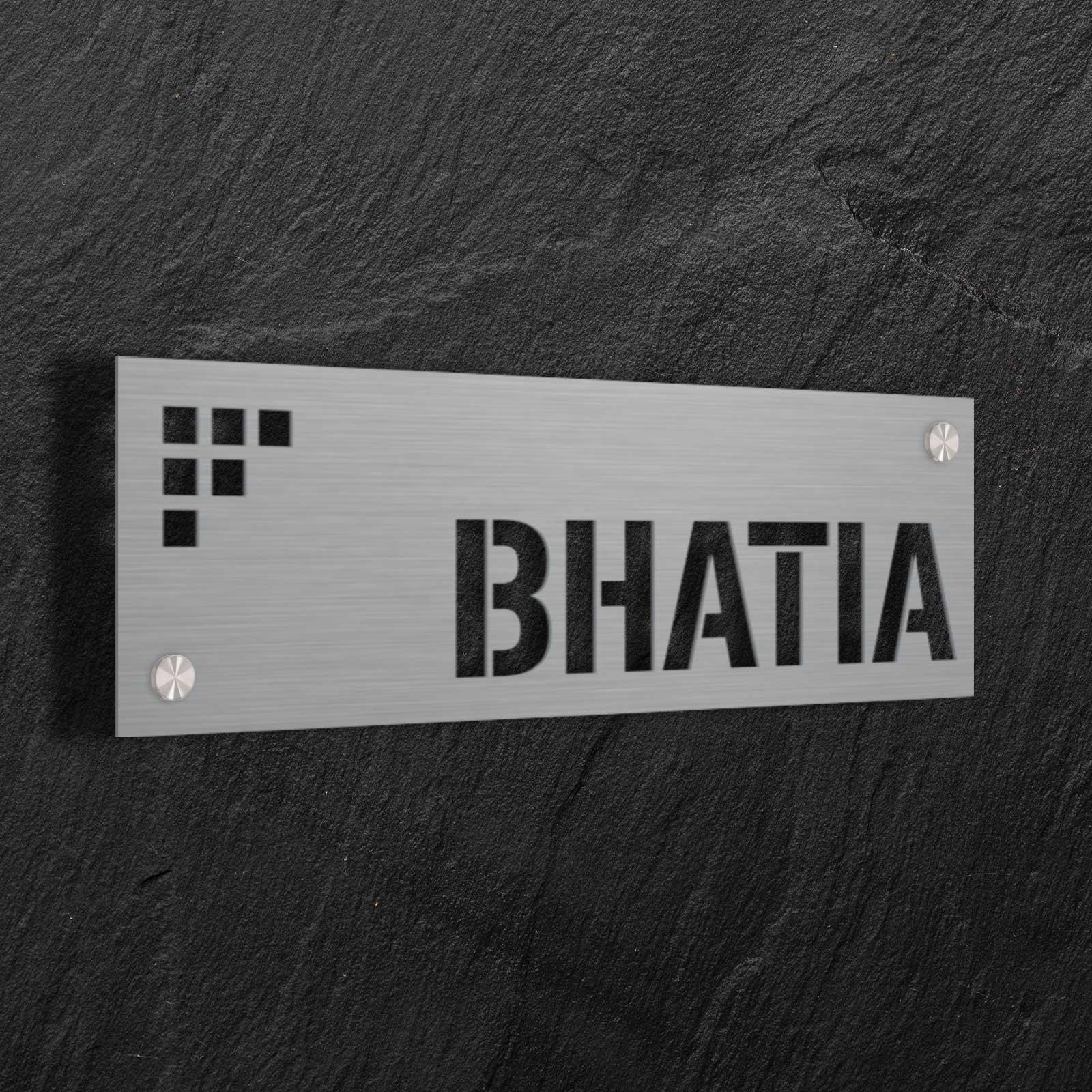 Square Bits - Stainless Steel Name Plate - Housenama