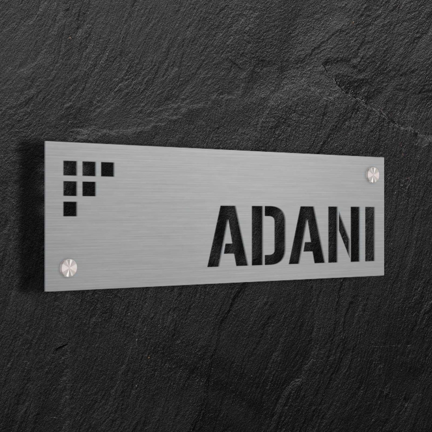 Square Bits - Stainless Steel Name Plate - Housenama