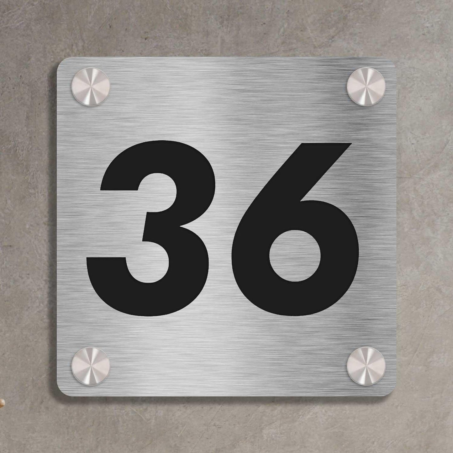 Squarica - Stainless Steel House Number Sign - Housenama