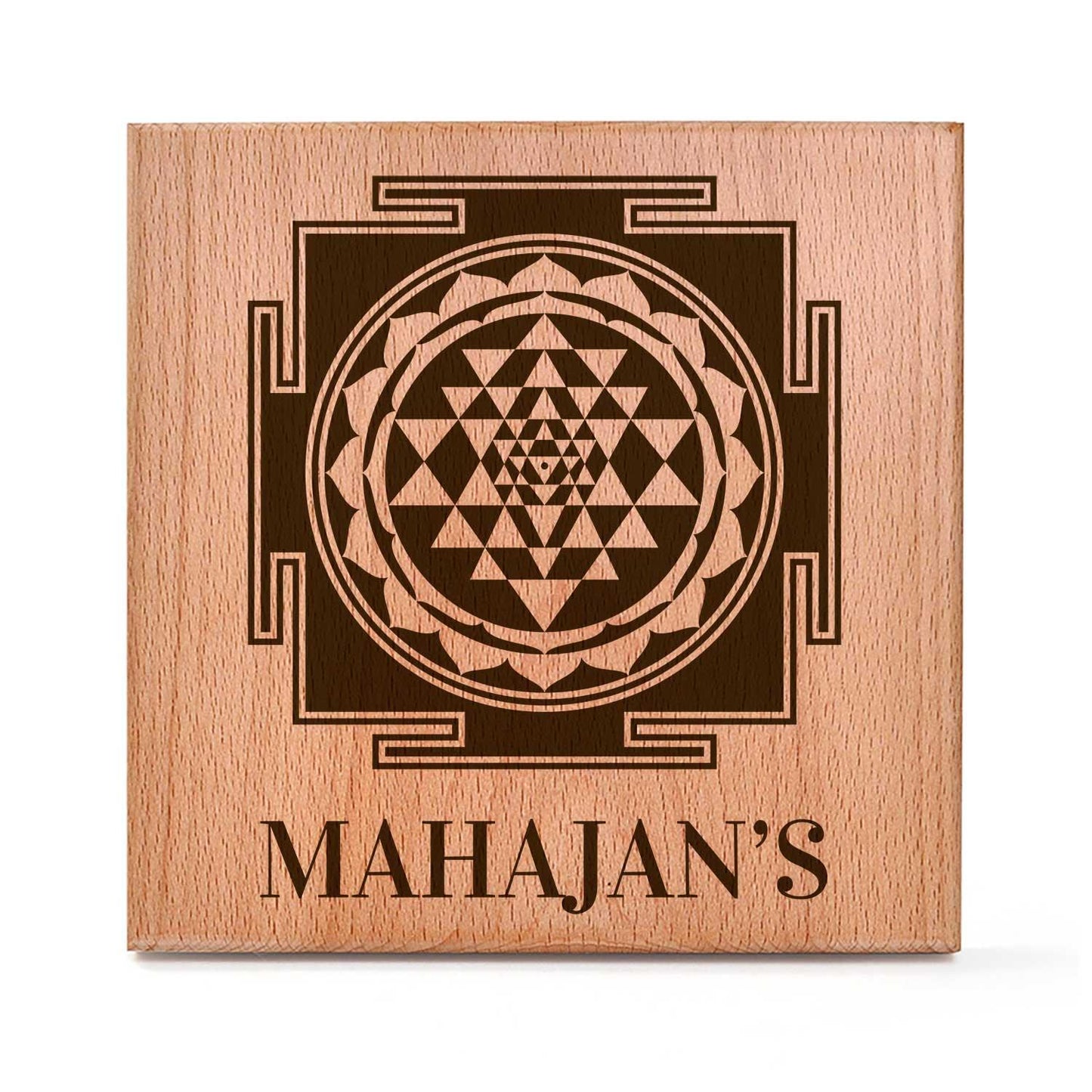 Sri Yantra - Wooden Name Plate - Housenama