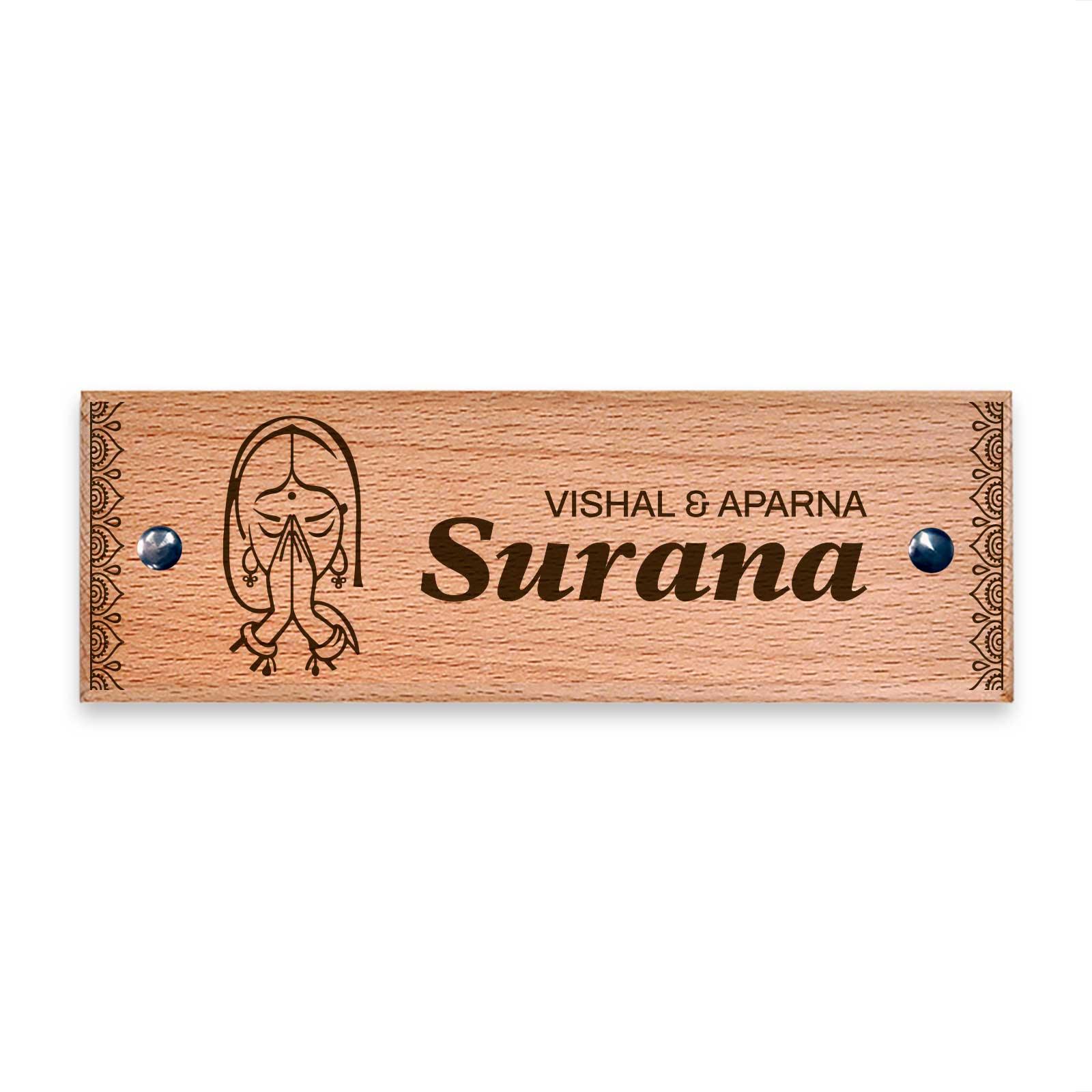 Swagatam - Wooden Name Plate - Housenama
